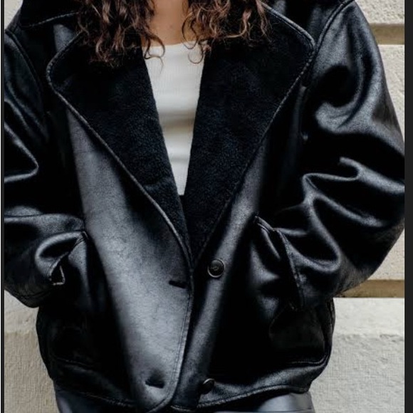 Zara Black Teddy Jacket - Picture 2 of 5